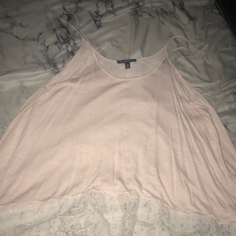 Spaghetti strapped light pink tank top